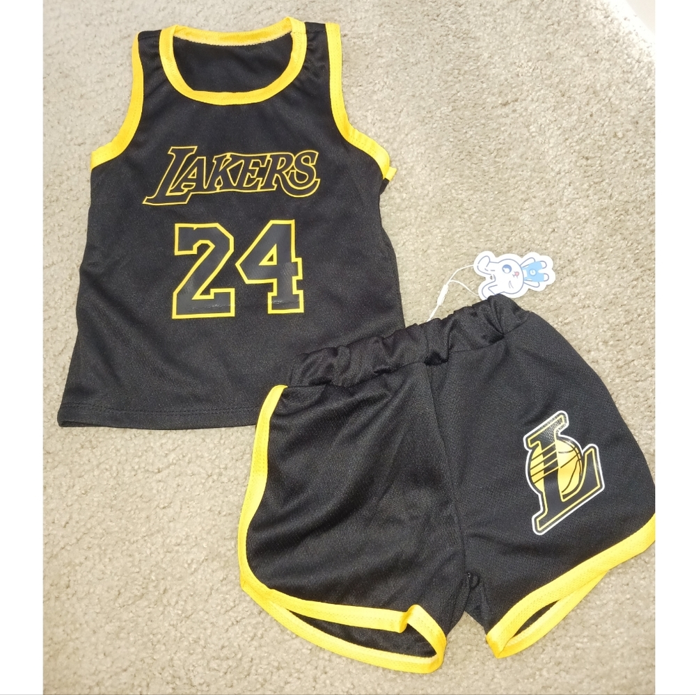Lakers Jersey 2 Piece Jersey Set Outfit For Babies